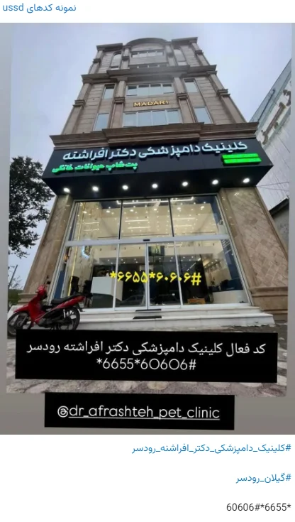 کد USSD کلینیک دامپزشکی دکتر افراشته