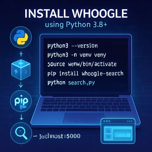 نصب Whoogle با Python نسخه ۳.۸ به بالا