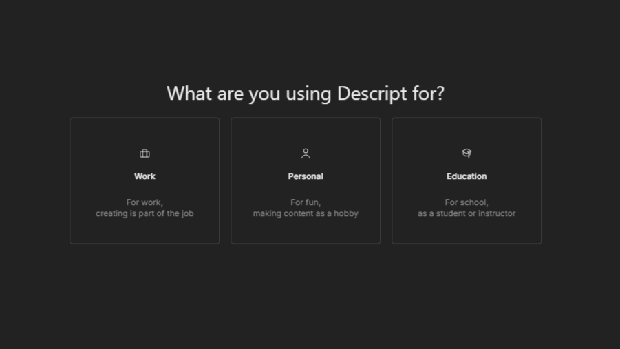 شروع کار با descript