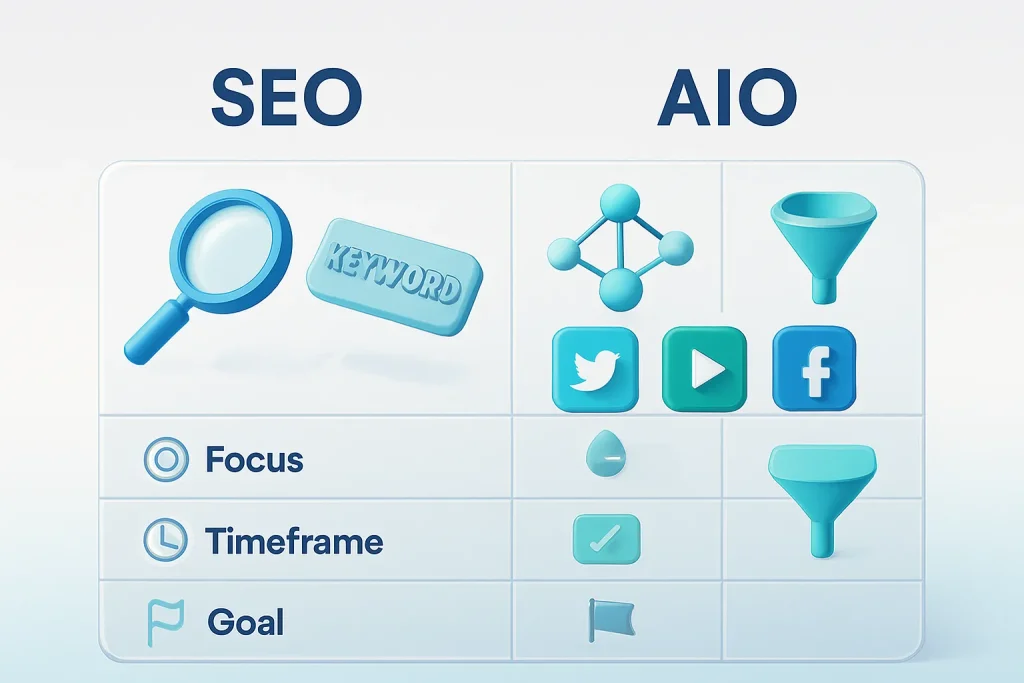 مقایسه SEO و AIO